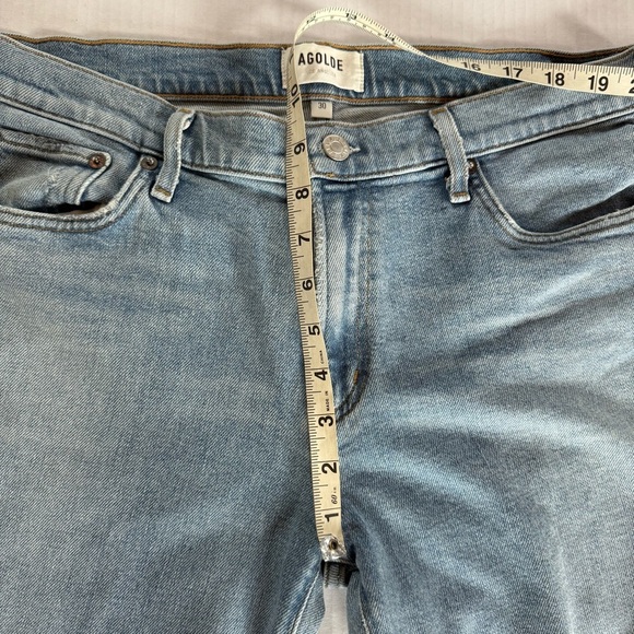 Agolde Light Blue Distressed Straight Pristine Jeans Size 30 - Picture 3 of 11